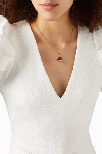 hover state of Divas' Dream Diamond Necklace in 18kt Rose Gold & Carnelian  