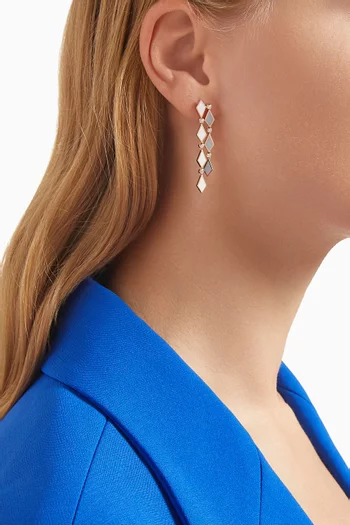 Mosaic Diamond & Enamel Drop Earrings in 18kt Rose Gold