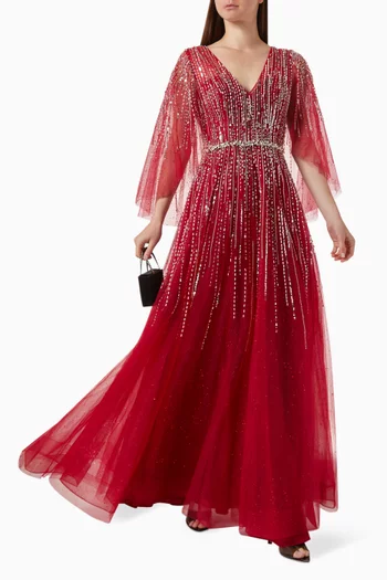 Bead-embellished Gown in Tulle