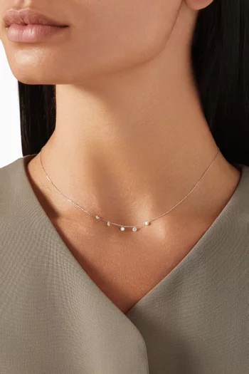 Floating Diamonds Necklace in 18kt White Gold