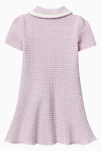 Pearl-button Knit Mini Dress