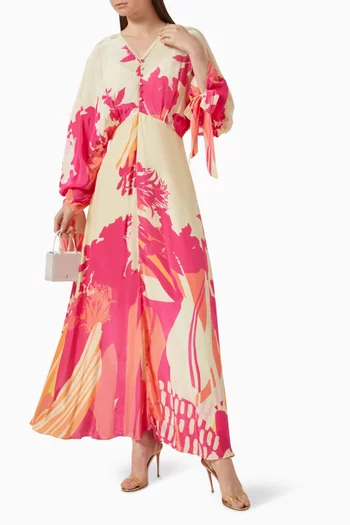 Ice Fly High-low Maxi Dress in Viscose-crepe