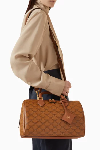 حقيبة ايلا بوسطن متوسطة قنب لوريتو بحروف شعار الماركة