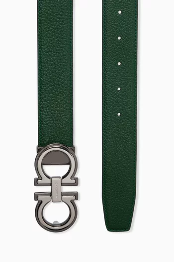 حزام بوجهين وحلية جرانشيني بتصميم طبقتين جلد