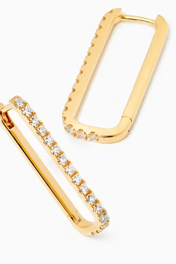 Large Paperclip Diamond Earrings in 18kt Gold