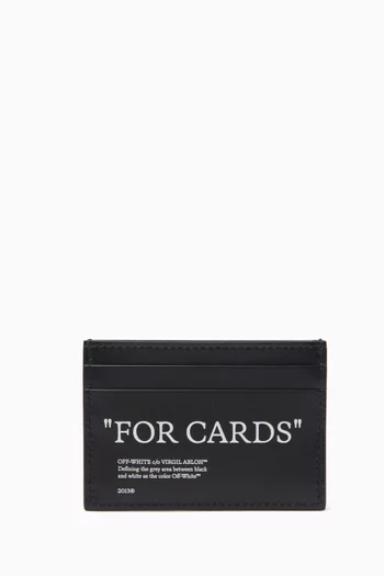 حافظة بطاقات بطبعة "FOR CARDS" جلد