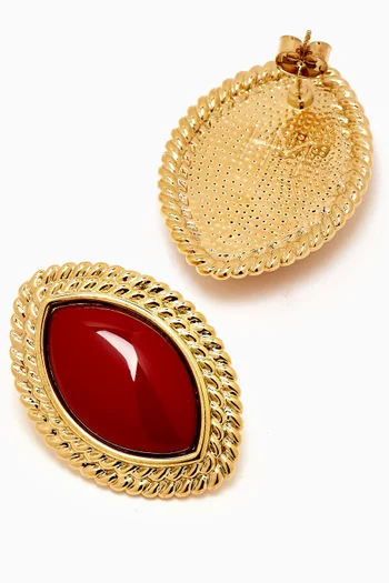 Enamel Earrings in Gold-plated Metal