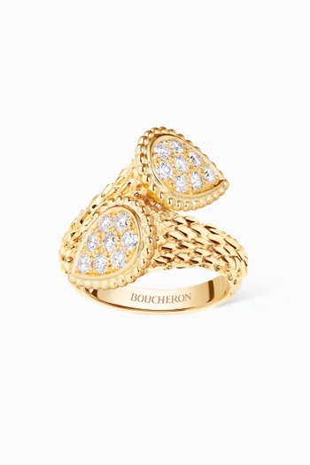 Serpent Bohéme Toi et Moi Diamond Ring in 18kt Yellow Gold   