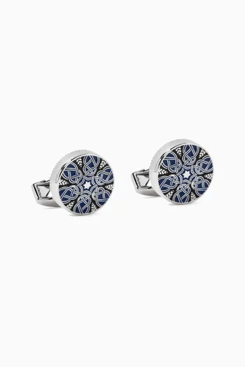 Enameled Star Cufflinks in Brass