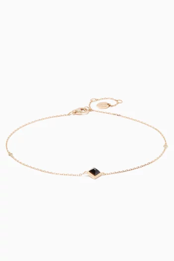 Yellow & Gold & Black Onyx Cleo Anklet   
