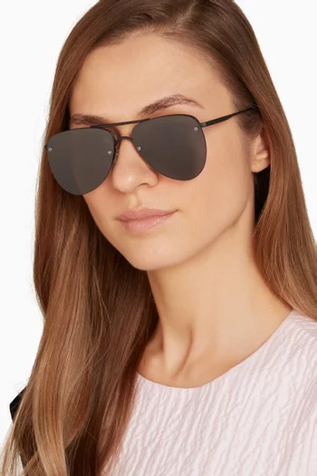 Black The Prince Aviator Sunglasses 