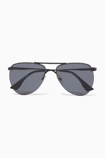 Black The Prince Aviator Sunglasses 