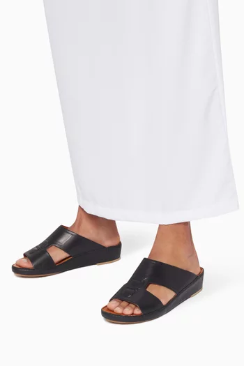 Black Calfskin Cinghia Sandals