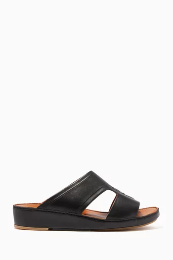 Black Calfskin Cinghia Sandals
