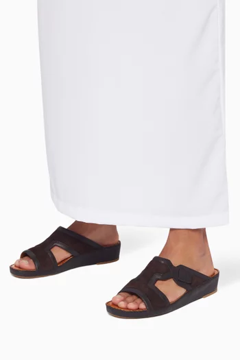 Date-Brown Laterale Suede Sandals