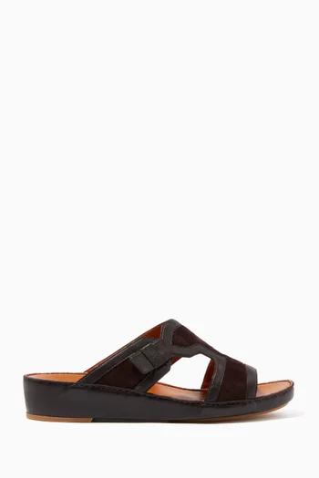 Date-Brown Laterale Suede Sandals