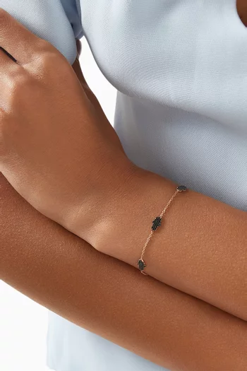 Mother Fatma Hand Stone Bracelet in Rose Gold-plated Sterling Silver