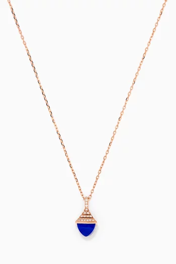 Cleo Rev Lapis Lazuli Diamond Mini Pendant Necklace in 18kt Rose Gold