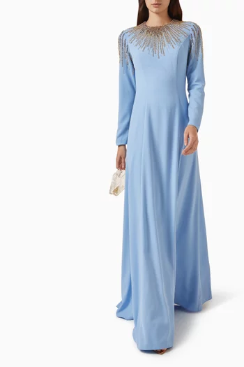 Bead-embellished Gown in Crepe