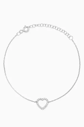 Heart Crystal Bracelet in Sterling Silver