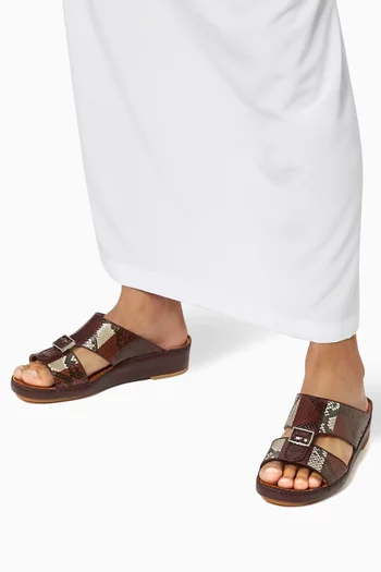 حذاء كوادراتورا مفتوح جلد أفعى