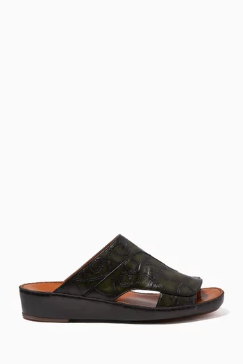Najdy Fermer Sandals in Equestra-Embossed Softcalf    