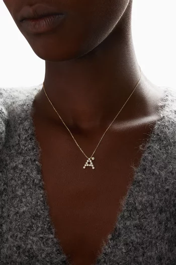 My Diamond Letter Necklace in 18kt Yellow Gold 