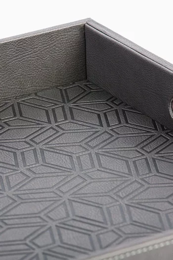 Kunooz Large Engraved Faux Leather Tray