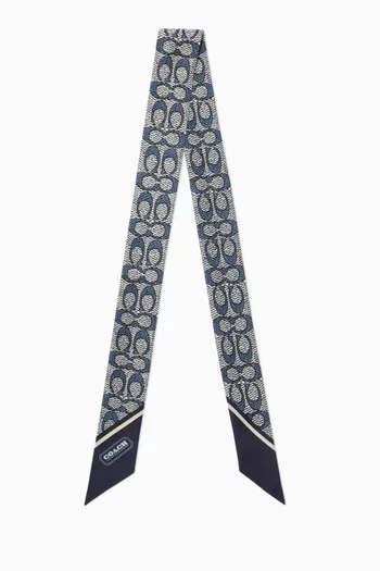 Vintage Signature Print Skinny Scarf in Silk