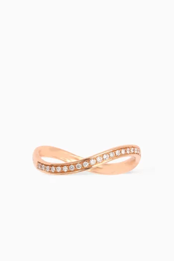 Midi Infinity Band with Diamonds in 18kt Rose Gold