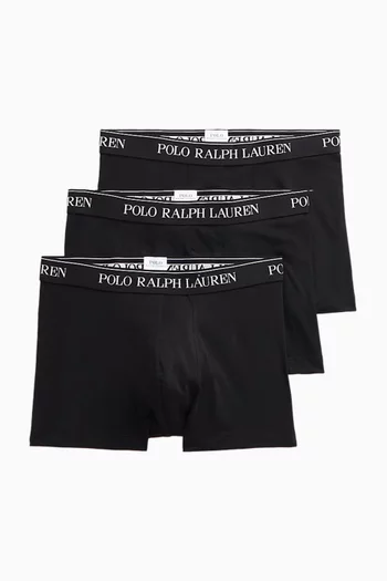 Classic Logo Trunks in Stretch Cotton, Set of 3