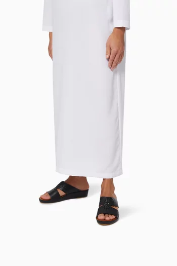 Peninsula Crocodile Insert Sandals in Softcalf     