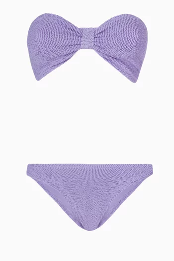 Jean Bandeau Bikini Set in Stretch Nylon   