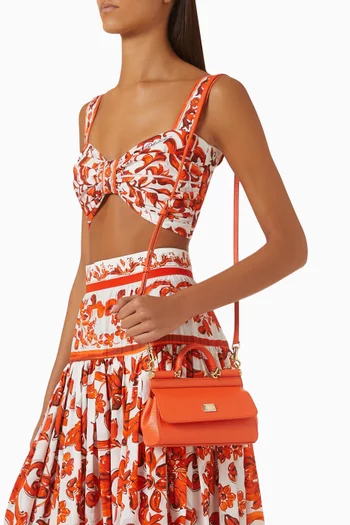 Small Miss Sicily East West Bag in Dauphine Leather