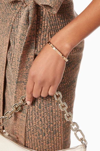 Set in Stone Hinged Bangle in Metal 