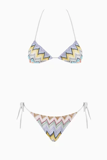 Crochet-knit Bikini Set