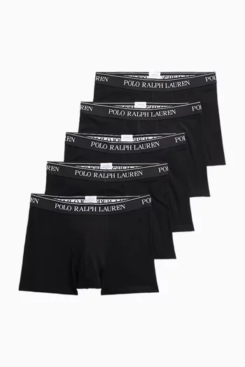 Classic Logo Trunks in Stretch Cotton, Set of 5