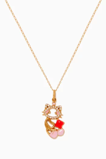 Maya the Kitten Diamond Necklace in 18kt Yellow Gold     