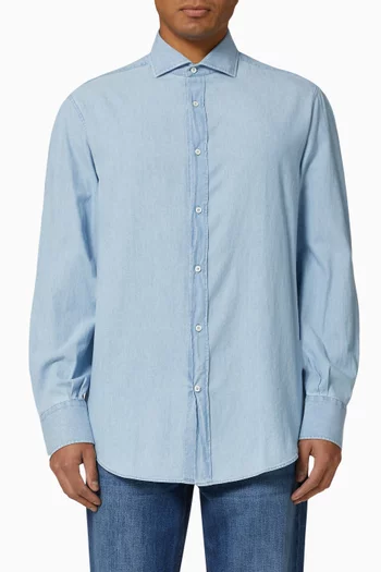 Spread Collar Shirt in Cotton