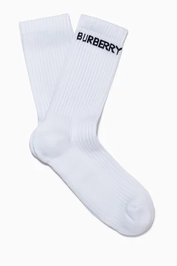 Logo Print Socks in Cotton