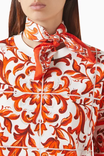Majolica-print Scarf in Silk