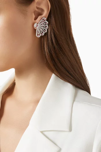 Fanfare Symphony Openwork Tourmalines & Diamonds Earrings in 18kt White Gold