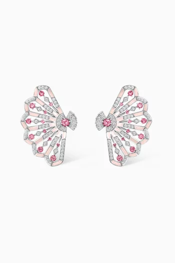 Fanfare Symphony Openwork Tourmalines & Diamonds Earrings in 18kt White Gold