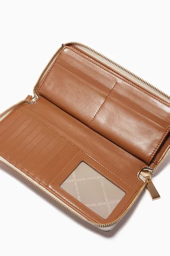 Jet Set Large Wristlet in Logo-print Canvas 