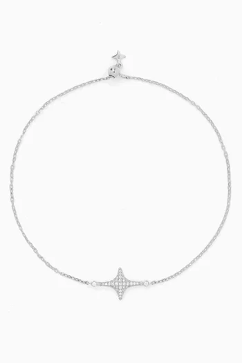 Star Pavé Diamond Bracelet in 18kt White Gold
