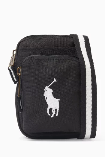 Logo Embroidered Crossbody Bag in Nylon