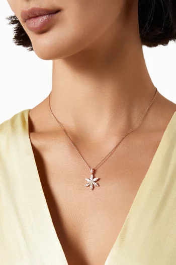 Crystal Flower Necklace in Rose Gold-plated Sterling Silver