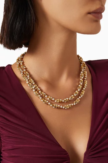 Trevise Strass Necklace in Gold-tone Metal