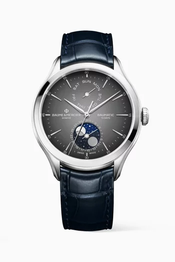 Clifton Automatic Stainless Steel & Leather Watch, 42mm