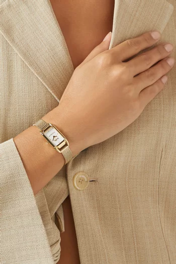Cadie Quartz Gold-plated Steel Watch, 17.5 x 28.5mm